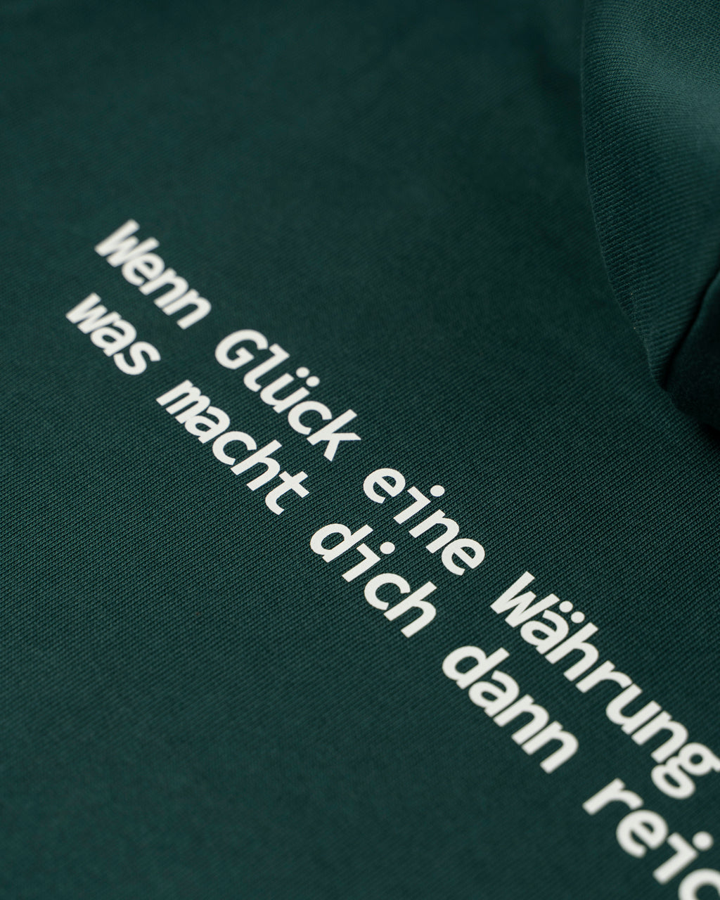 »Wenn Glück eine Währung wäre, was macht dich dann reich?« Unisex Hoodie